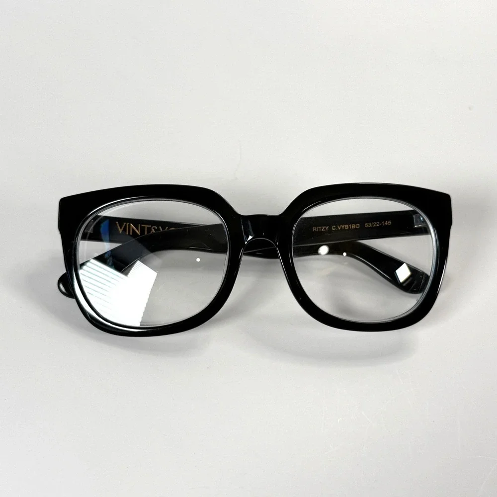 VINT & YORK Ritzy C.VYB1BO‎ Eyeglasses Frame 53-22-145 Jet Black Bold Womens